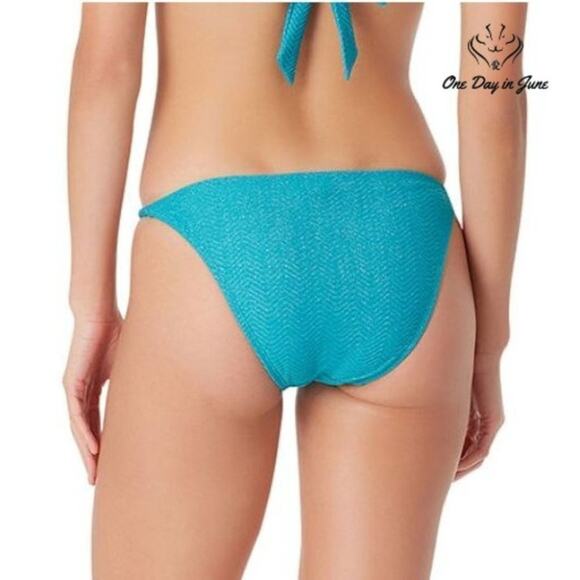 Sugar Beach Textured Hipster Bikini Bottom Size S - Picture 2 of 3